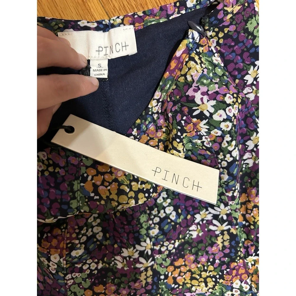 Pinch Skirt Size Small Multicolor Dainty Floral Pattern Boho Pleated Swing
